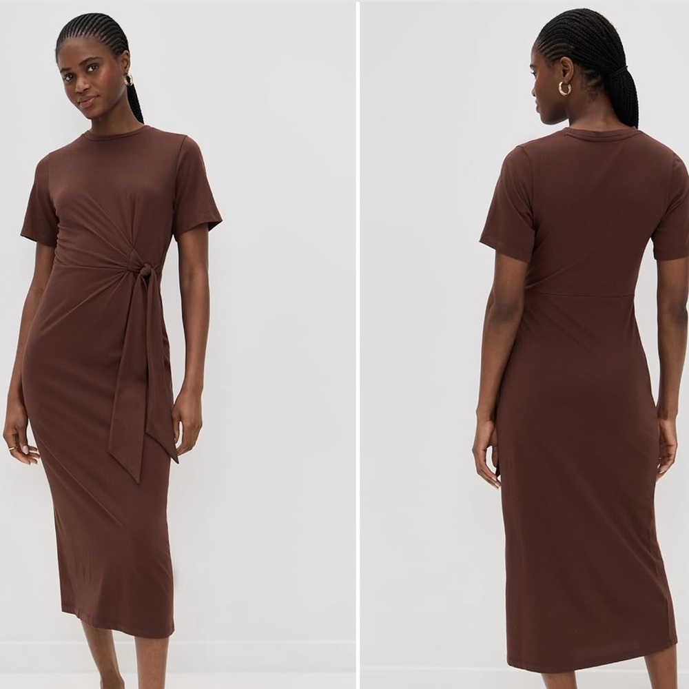 Chic Brown Midi Dress